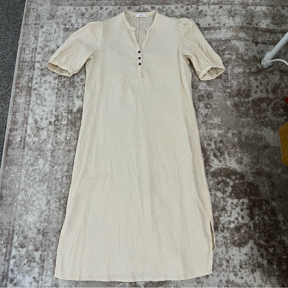Mango midi linen dress